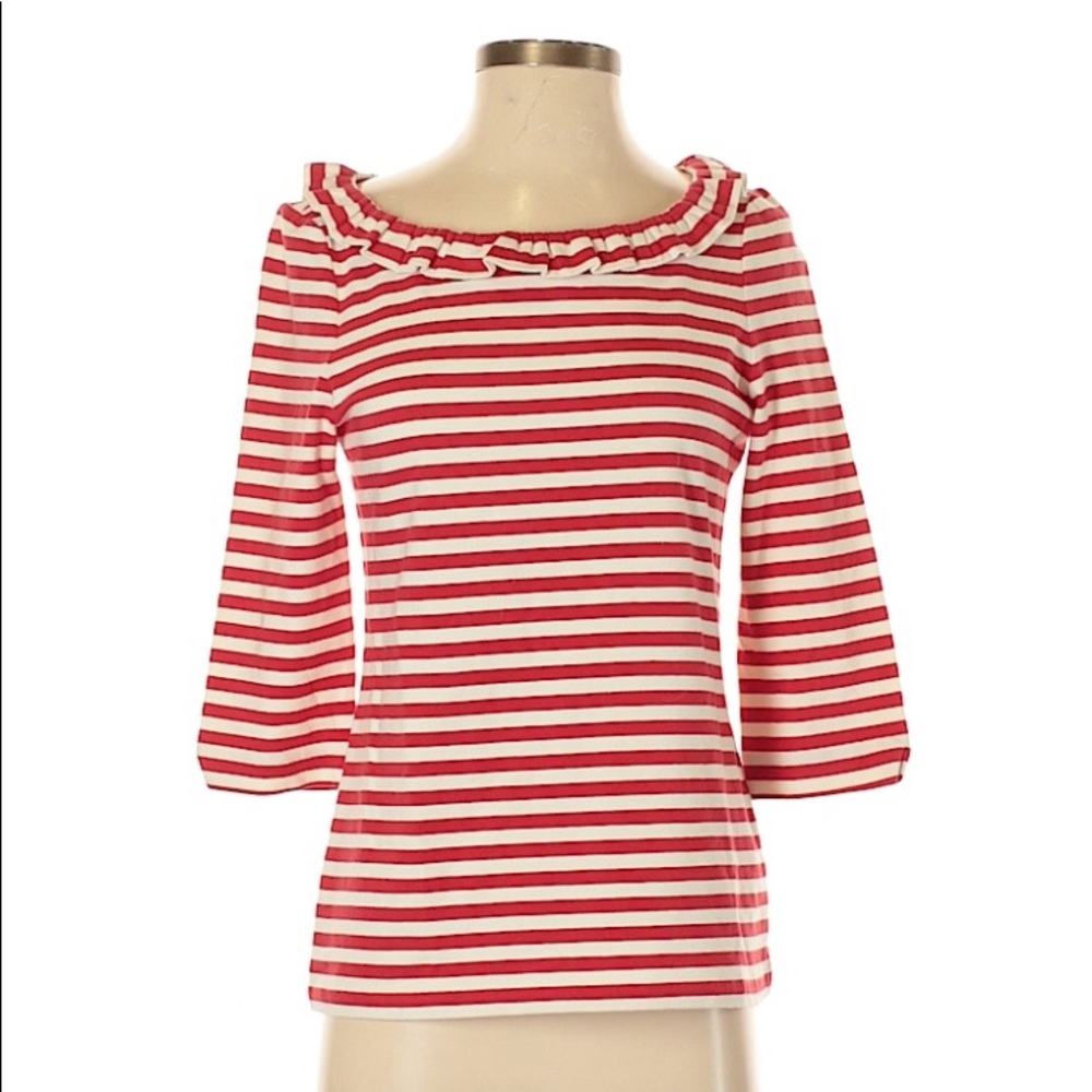 Kate Spade Red Striped Shirt with Bell Sleeves, S